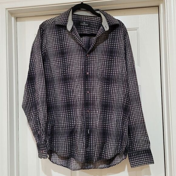 Bugatchi uomo black and grey check shirt - Picture 1 of 4